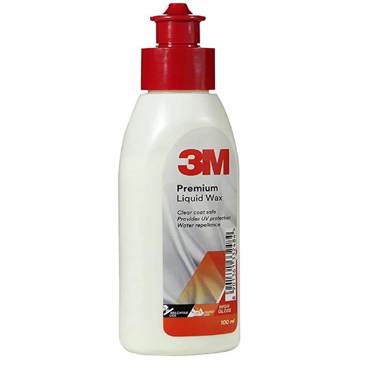 3M Premium Liquid Wax, Restores Car Paint Gloss, Water Repellent and UV Protection (100ml, Pack of 1)