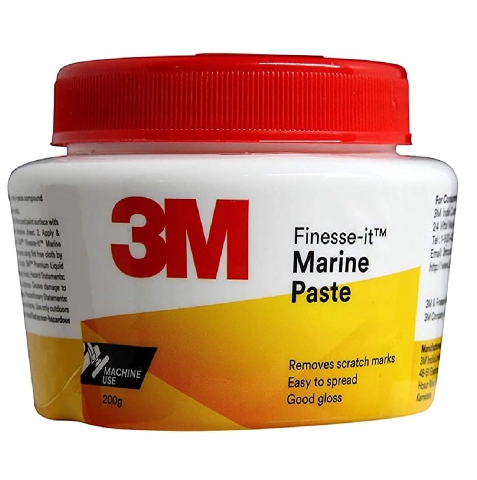 3M Finesse It Marine Car Paste (200 g ) | Remove Minor Scratch Marks from Heavily Oxidized Surfaces | Adds more Gloss |