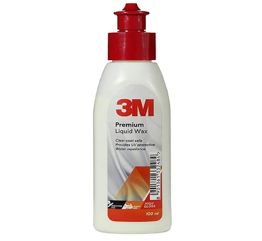3M Premium Liquid Wax, Restores Car Paint Gloss, Water Repellent and UV Protection (100ml, Pack of 1)