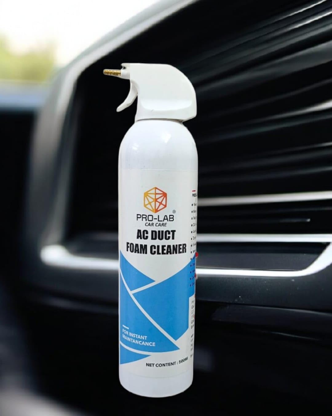 Pro-Lab AC Duct Foam Cleaner 500ml | Car AC Vent & Duct Cleaning Spray | Removes Dust, Odour & Bacteria | Instant Maintenance Car Care Solution