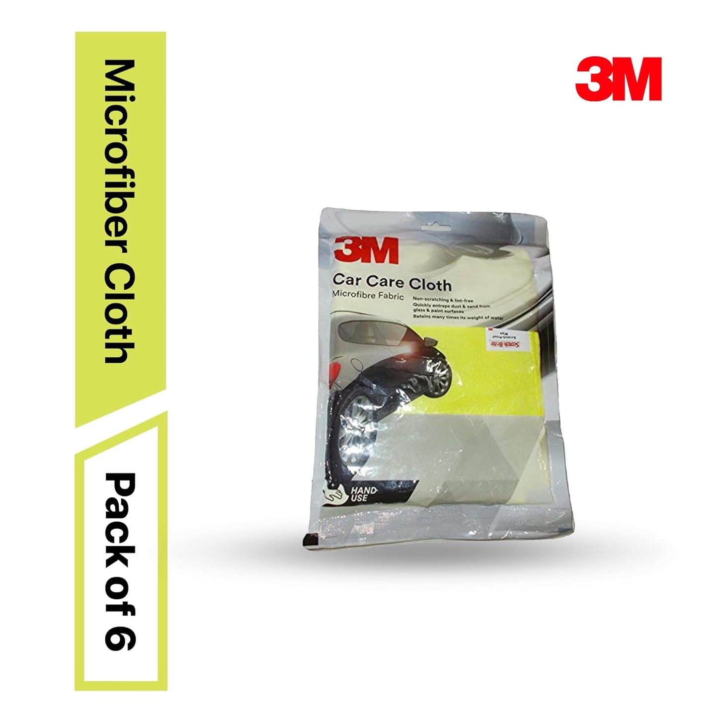 3M Microfiber Cloth (Pack of 6) | Multipurpose Car Cleaning Cloth | Streak & LINT Free, 200 GSM