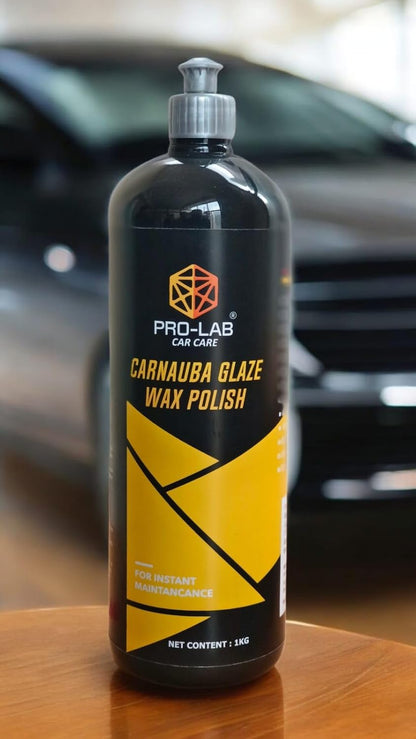 Pro-Lab Car Care Carnauba Glaze Wax Polish | High Gloss Shine & Paint Protection | Enhances Color Depth & Smooth Finish | Easy Application | For Instant Maintenance | 1 KG