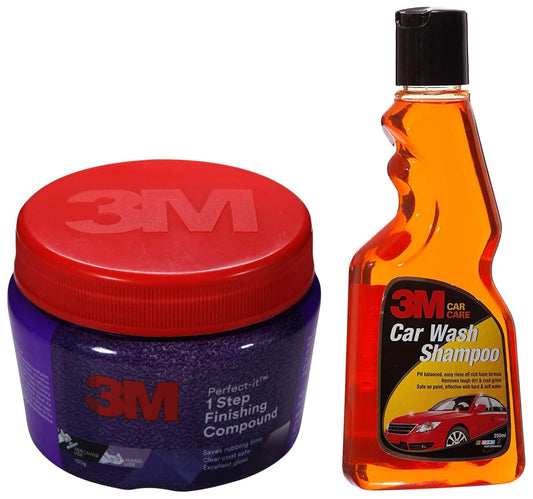 3M Car Care Car Wash Shampoo, 250ml & IA260165237 Perfect-It 1-Step Finish Compound (100 g)
