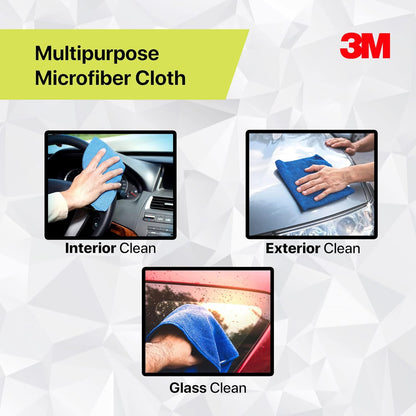 3M Microfiber Cloth (Pack of 6) | Multipurpose Car Cleaning Cloth | Streak & LINT Free, 200 GSM