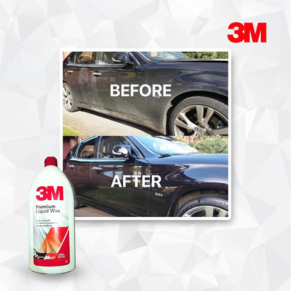 3M Premium Liquid Wax, Restores Car Paint Gloss and Lustre, Water Repellent, UV Protection (200ml, Pack of 1)