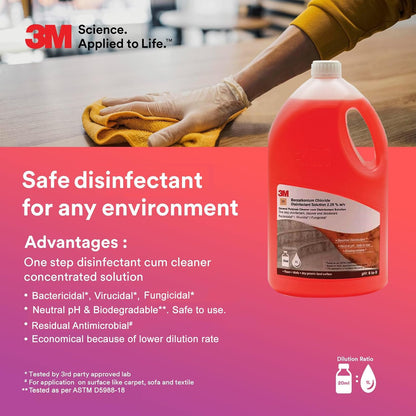 3M General Purpose Cleaner Solution P2, All-purpose Cleaners for Glass, Floor, Plastic, Stainless Steel, Fast Cleaner with Pleasant Fragrance (5L, Pack of 1)