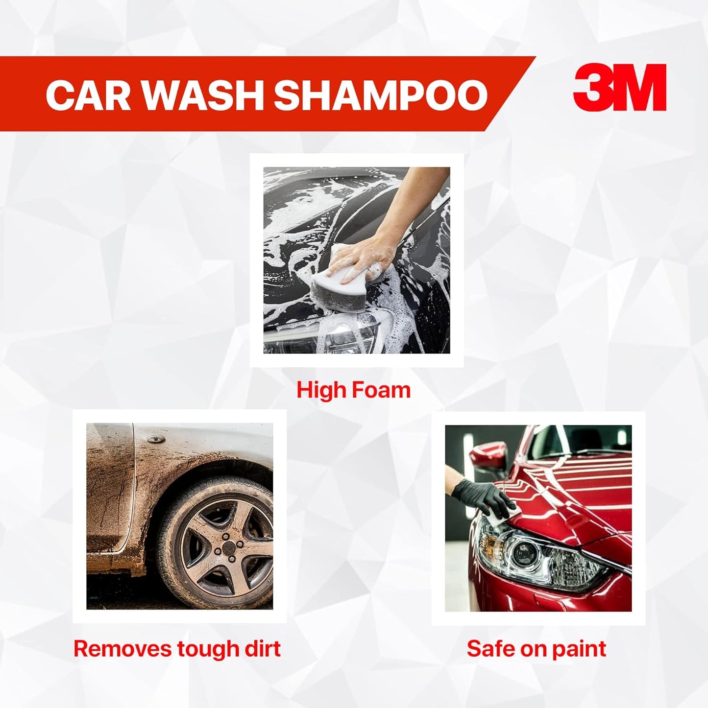 3M Car wash Shampoo (1 Litre) | High Foam for Deep Cleaning | Remove Tough Dirt | Safe on Paint | pH Neutral
