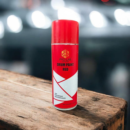 Pro-Lab Drum Red Spray 500ml | High Gloss Red Paint for Brake Drums & Metal Surfaces | Heat Resistant | Instant Maintenance Car Care Paint