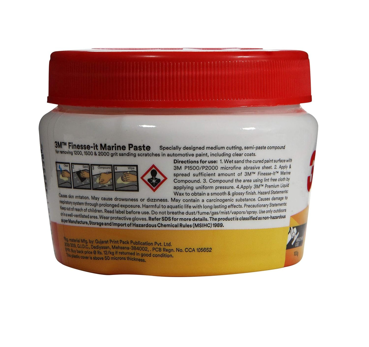 3M Finesse It Marine Car Paste (200 g ) | Remove Minor Scratch Marks from Heavily Oxidized Surfaces | Adds more Gloss |